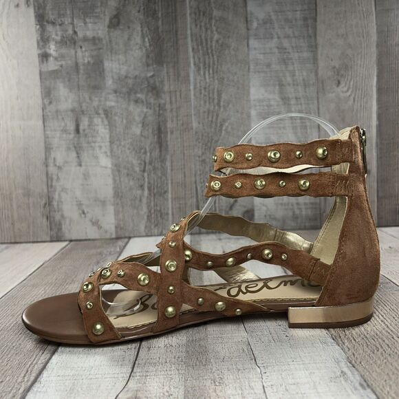 Sam Edelman Womens Daya Sandals Strappy Studded Gladiator Leather Brown Size 7.5 - Picture 10 of 13